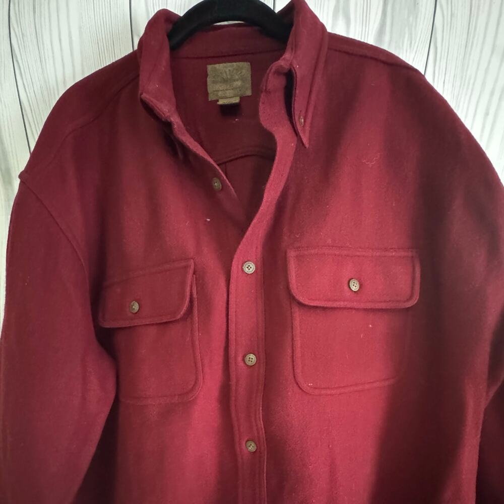 VTG Flyshacker Shirt Mens XL Red Wool Flannel Shacket Button Up